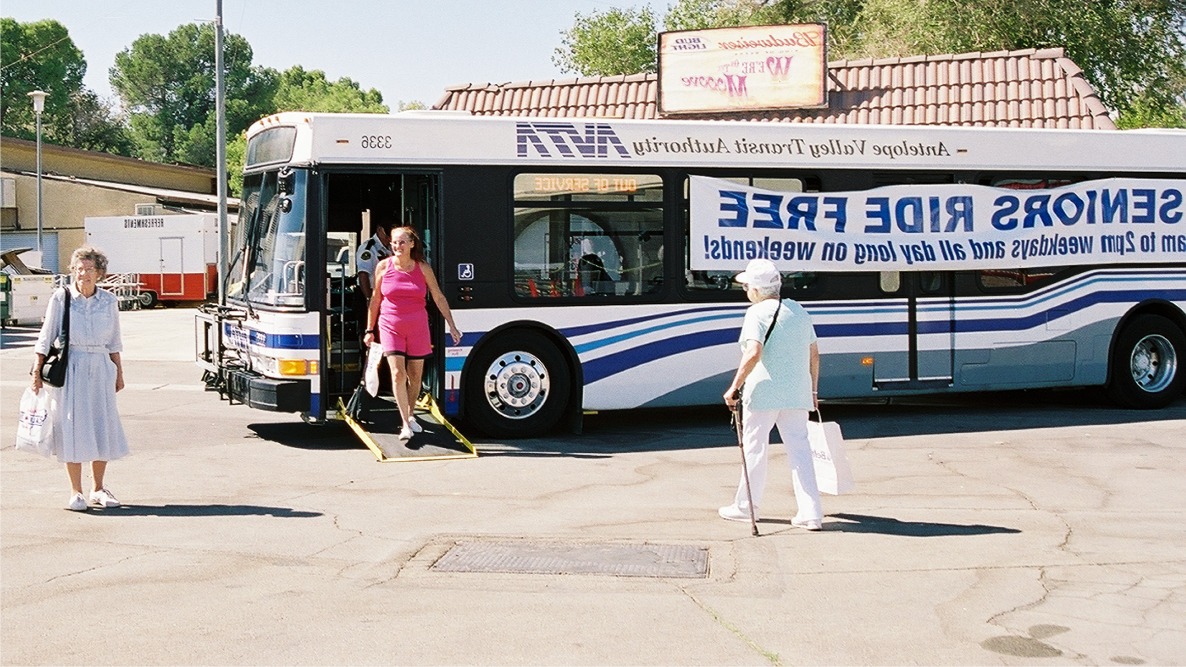 AVTA Bus Drops off Seniors